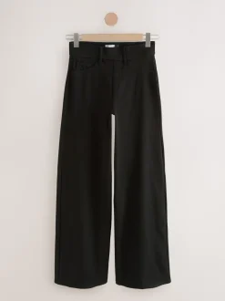 Jeans|Next - Jersey denim broek met wijde pijpen 2 set Zwart/Saliegroen