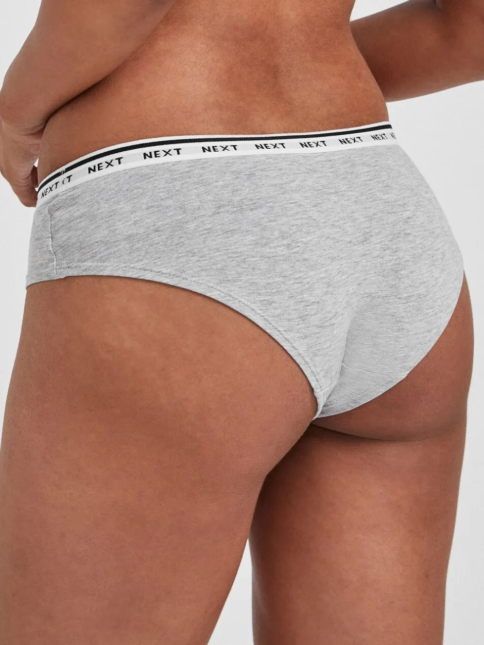 Onderbroeken*Next - 7 Katoenen slipjes met logotailleband Zwart/wit