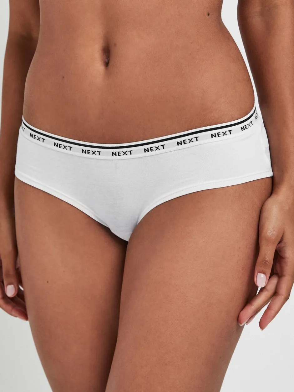 Onderbroeken*Next - 7 Katoenen slipjes met logotailleband Zwart/wit