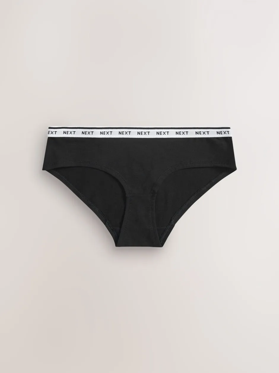 Onderbroeken*Next - 7 Katoenen slipjes met logotailleband Zwart/wit