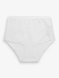 Shapewear*Next Zwart/wit - 2 Vormgevende katoenen slipjes met buikcorrectie en hoge taille
