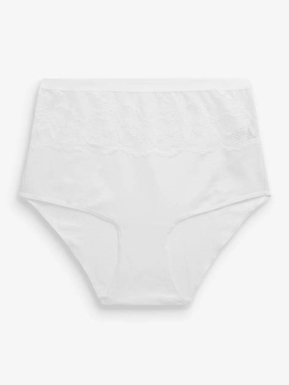 Shapewear*Next Zwart/wit - 2 Vormgevende katoenen slipjes met buikcorrectie en hoge taille