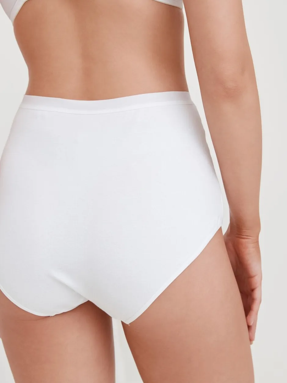 Shapewear*Next Zwart/wit - 2 Vormgevende katoenen slipjes met buikcorrectie en hoge taille