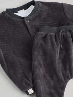 Joggingbroeken*Next Zwart/wit - Baby Velour Jacket, Top and Joggers Set (0mths-2yrs)