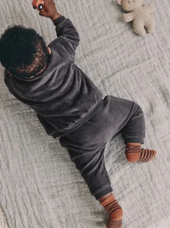 Joggingbroeken*Next Zwart/wit - Baby Velour Jacket, Top and Joggers Set (0mths-2yrs)