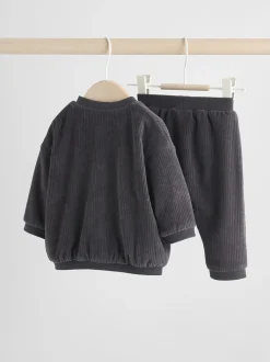 Joggingbroeken*Next Zwart/wit - Baby Velour Jacket, Top and Joggers Set (0mths-2yrs)