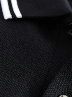 Poloshirts*Fred Perry Zwart/wit - poloshirt met gestreepte rand