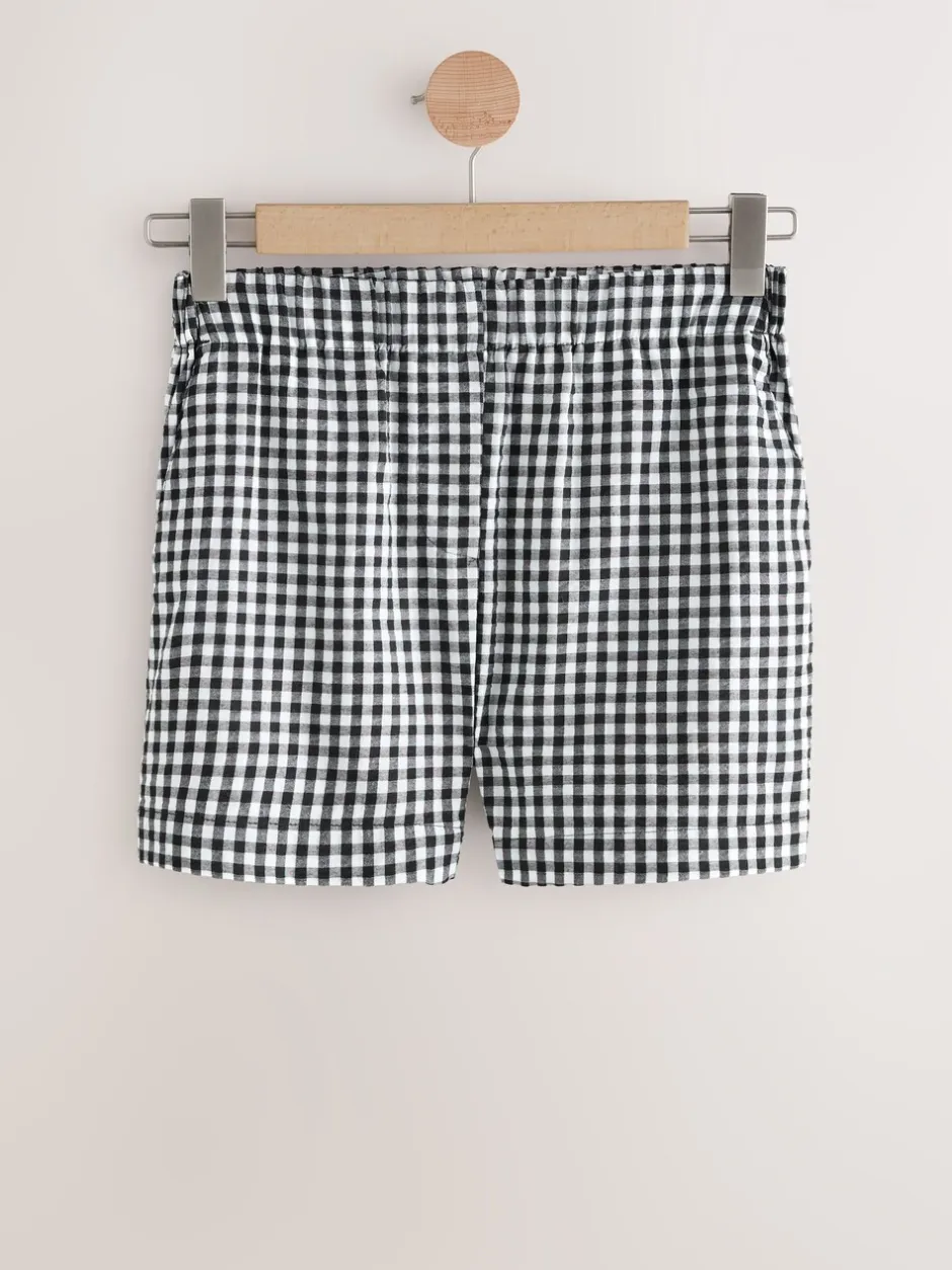 Shorts*Next Zwart/wit - Gingham shorts met elastische taille