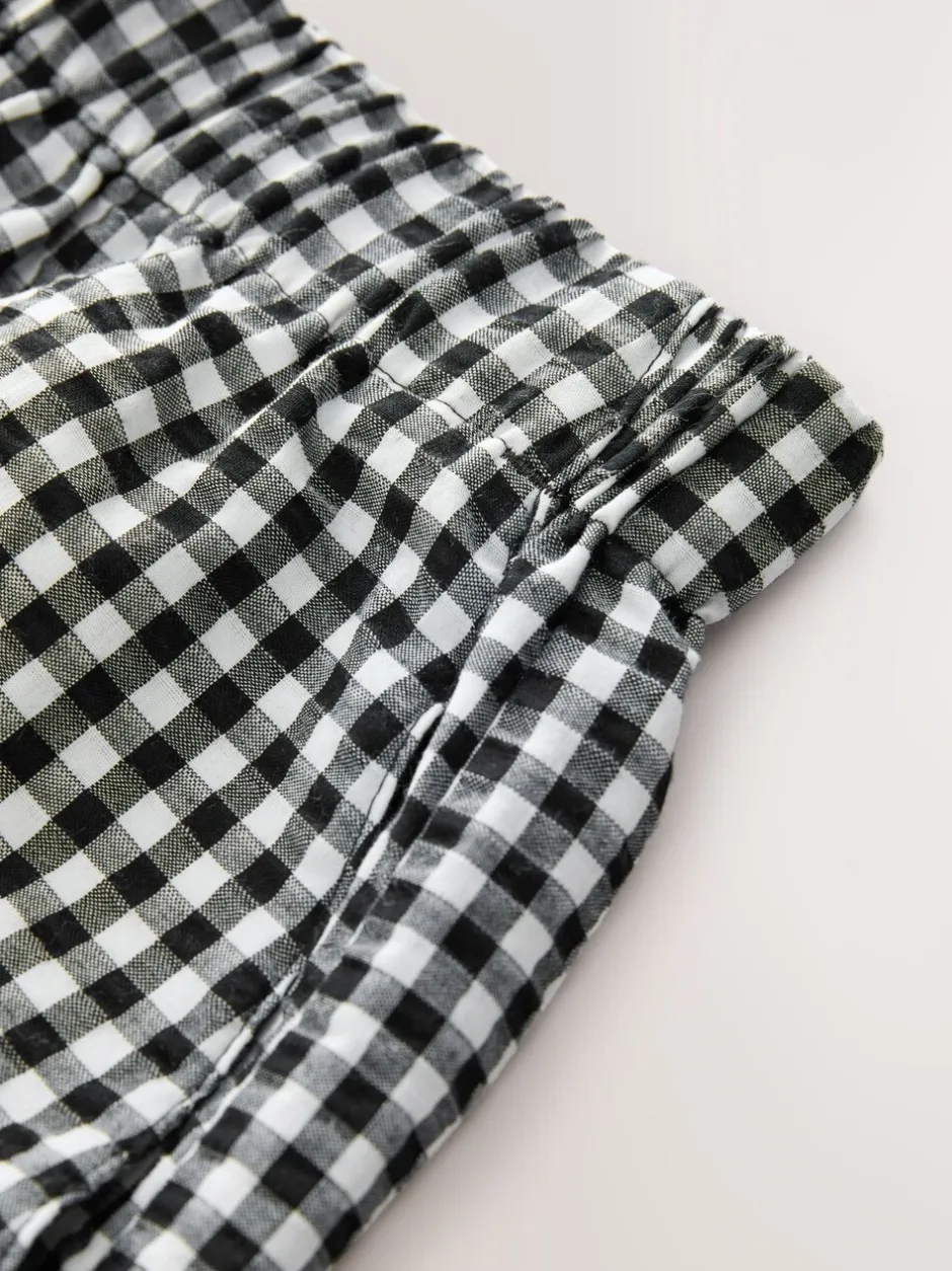 Shorts*Next Zwart/wit - Gingham shorts met elastische taille