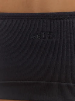 Beha's|self. - Seamless Rib Long Line Bralette 2 Pack Zwart/wit
