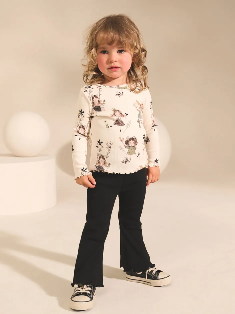 Tops*Next Zwart/wit - Set van 2 tops en flared leggings (3mnd-7jr)