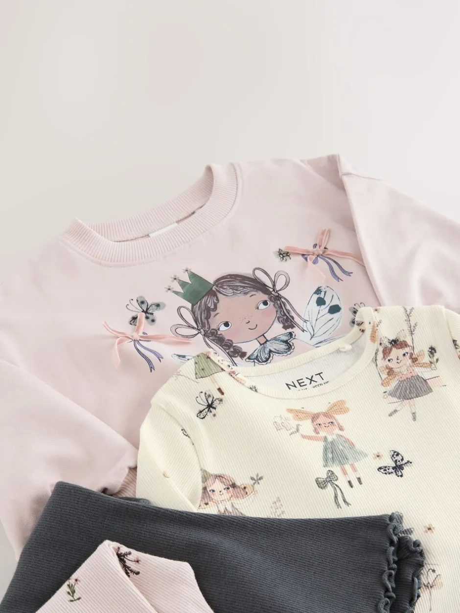Tops*Next Zwart/wit - Set van 2 tops en flared leggings (3mnd-7jr)