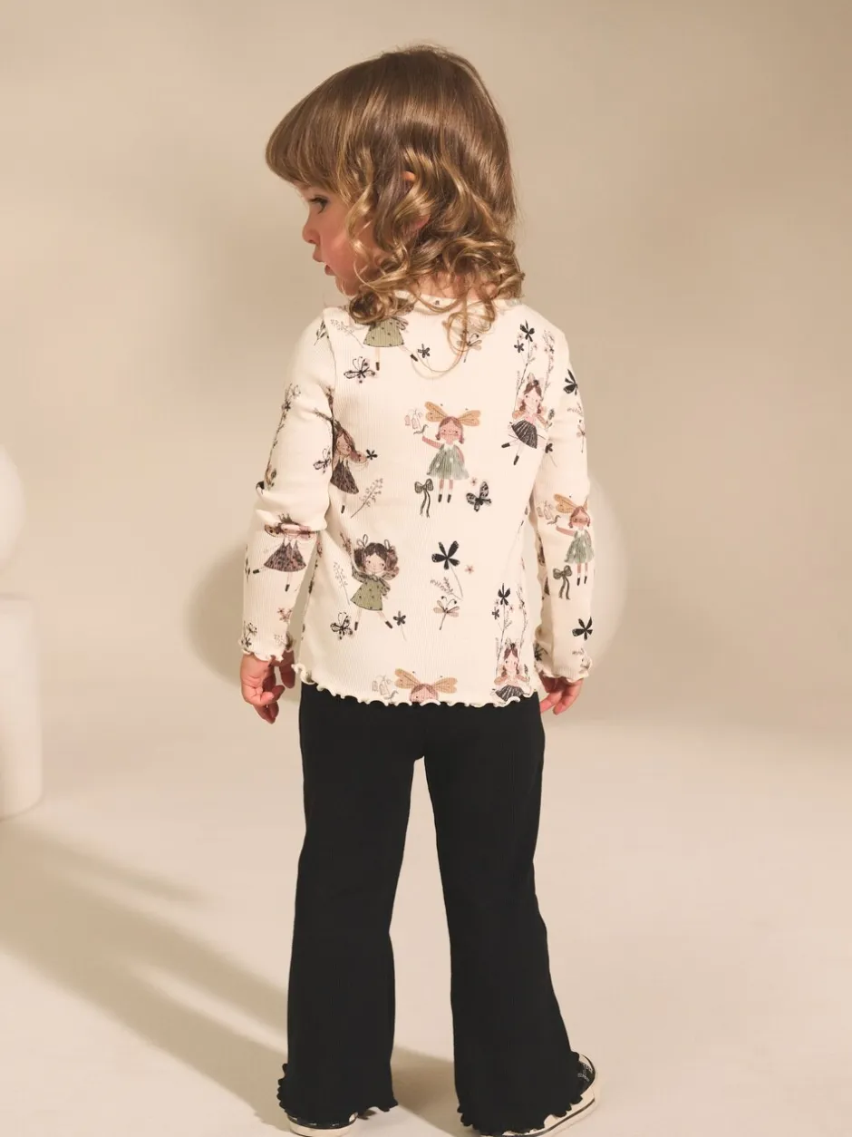 Tops*Next Zwart/wit - Set van 2 tops en flared leggings (3mnd-7jr)