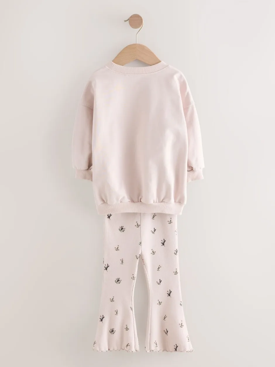 Tops*Next Zwart/wit - Set van 2 tops en flared leggings (3mnd-7jr)