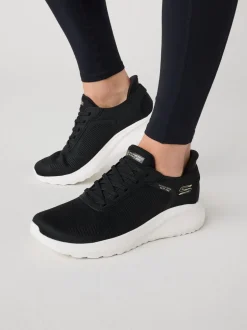 Sneakers*Skechers Zwart/wit - BOBS Sport Squad Chaos Slip In instapsneakers