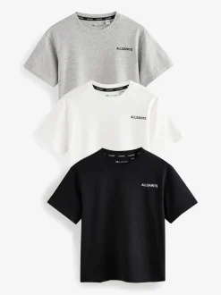 T-Shirts|Tops*smALLSAINTS Zwart/wit - Boys Logo Crew Relaxed T-Shirts 3 Pack