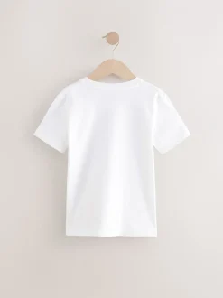 T-Shirts|Tops|Next Zwart/wit - T-shirts met korte mouwen en geborduurd rendier, verpakking van 2 (3-16jr)