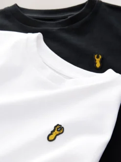 T-Shirts|Tops|Next Zwart/wit - T-shirts met korte mouwen en geborduurd rendier, verpakking van 2 (3-16jr)