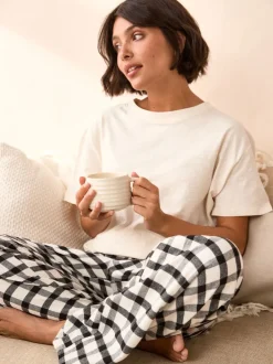 Pyjama's|Alle Nacht- En Loungekleding|Next Zwart/wit - Verpakking van 2 pyjama's met korte mouwen van 100% katoen