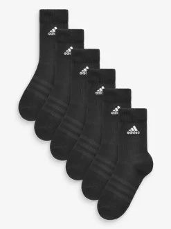 Sokken|Sokken*adidas Zwart/wit - Verpakking van 6 - verzachte crew sokken