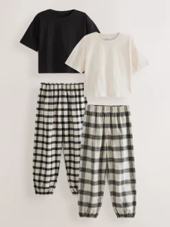 Nachtkleding En Pyjama's|Pyjama's*Next Zwart/wit - Verpakking van 2 geweven geruite pyjama's (3-16 jr)