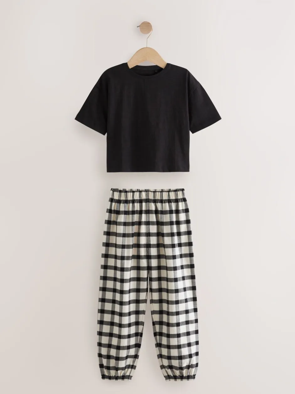 Nachtkleding En Pyjama's|Pyjama's*Next Zwart/wit - Verpakking van 2 geweven geruite pyjama's (3-16 jr)