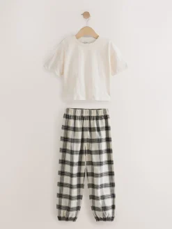 Nachtkleding En Pyjama's|Pyjama's*Next Zwart/wit - Verpakking van 2 geweven geruite pyjama's (3-16 jr)