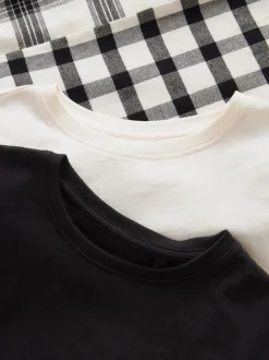 Nachtkleding En Pyjama's|Pyjama's*Next Zwart/wit - Verpakking van 2 geweven geruite pyjama's (3-16 jr)