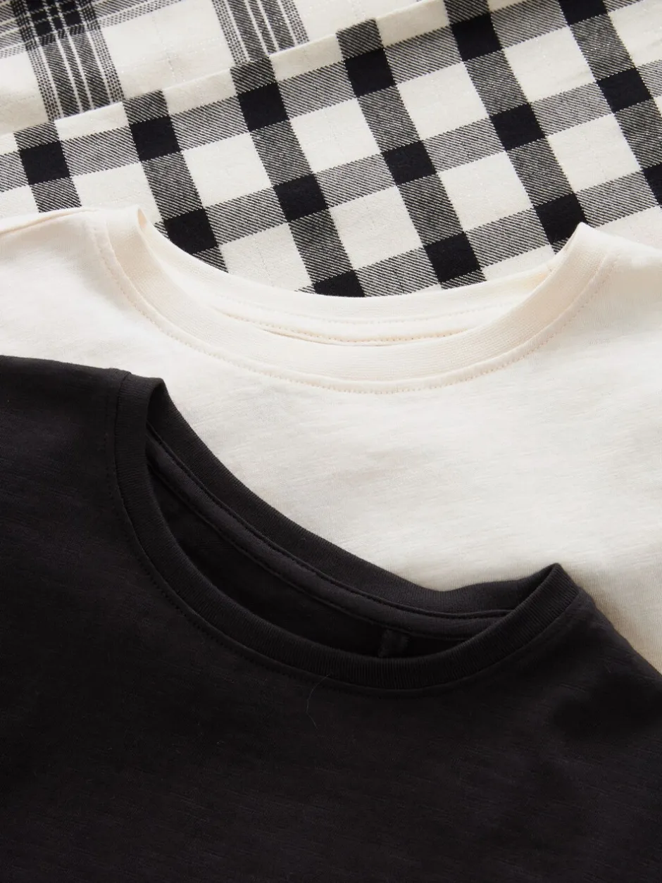 Nachtkleding En Pyjama's|Pyjama's*Next Zwart/wit - Verpakking van 2 geweven geruite pyjama's (3-16 jr)