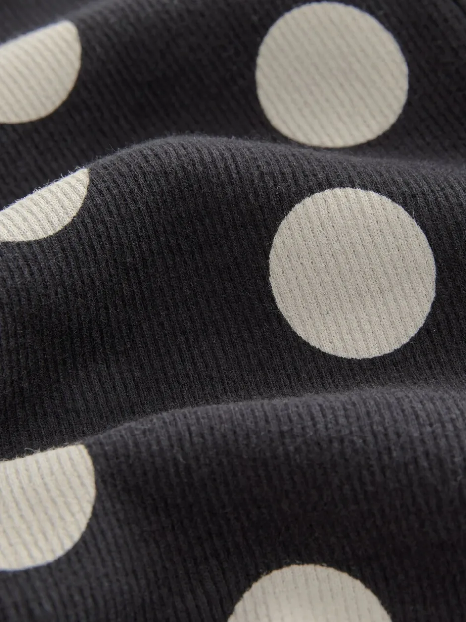 Broeken En Leggings|Next Zwart-wit gestippeld - Geribbelde flare legging (3 mnd-7 jr)