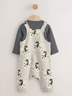 Sets En Combisets|Rompertjes En Tuinbroeken*Next - Jersey tuinbroek en rompertje babyset (0mnd-2jr) Zwart-wit hond