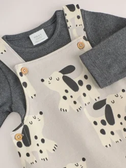 Sets En Combisets|Rompertjes En Tuinbroeken*Next - Jersey tuinbroek en rompertje babyset (0mnd-2jr) Zwart-wit hond