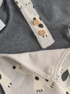 Sets En Combisets|Rompertjes En Tuinbroeken*Next - Jersey tuinbroek en rompertje babyset (0mnd-2jr) Zwart-wit hond