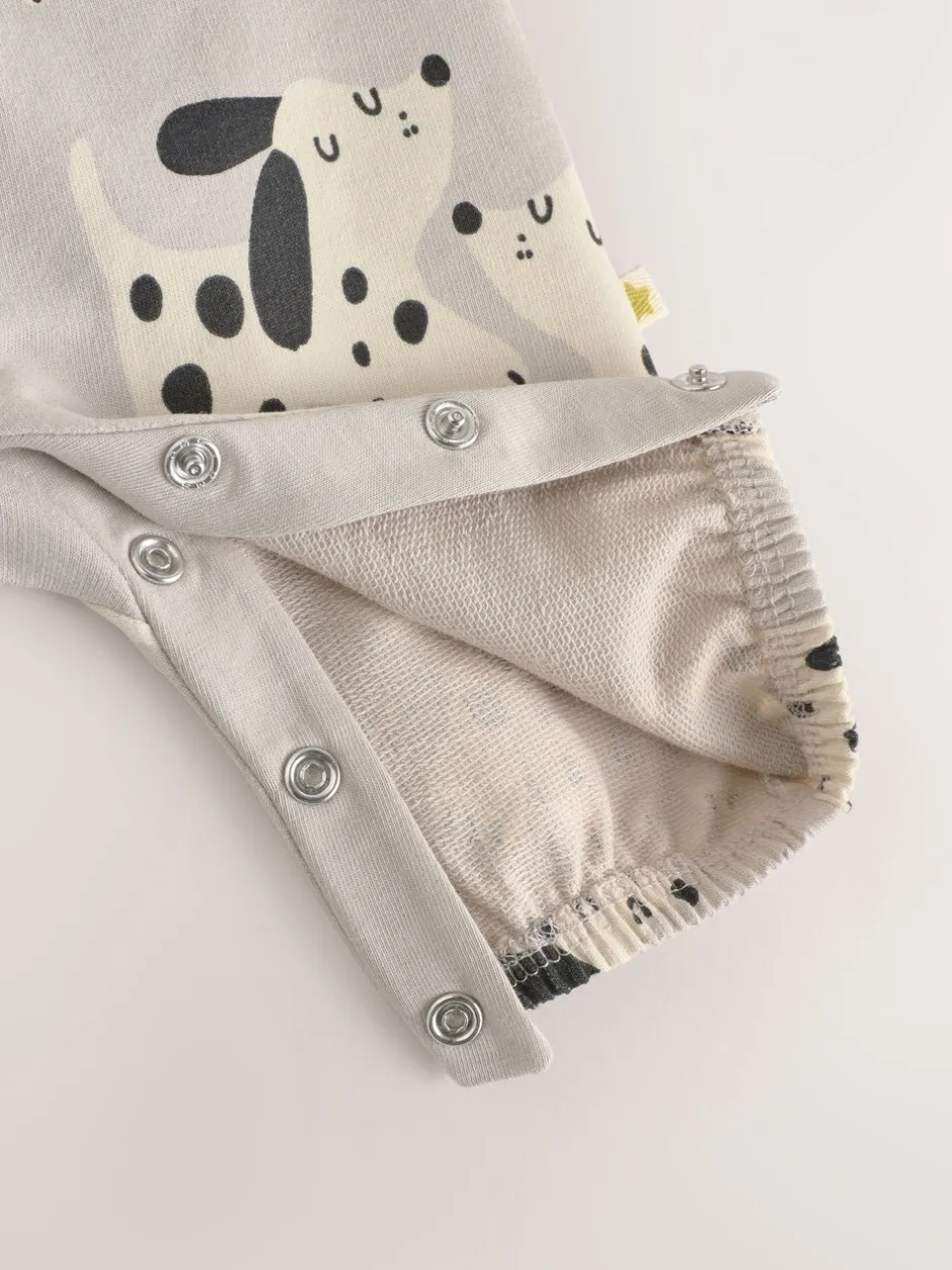 Sets En Combisets|Rompertjes En Tuinbroeken*Next - Jersey tuinbroek en rompertje babyset (0mnd-2jr) Zwart-wit hond