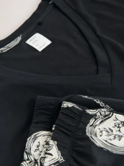 Loungewear|Alle Nacht- En Loungekleding*Next - Pyjama met korte mouwen Zwart/wit met hartjes