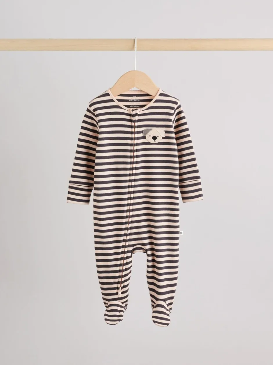 Multipacks|Babypakjes En Babypyjama's*Next Zwart-wit met hond - Verpakking van 3 babypyjama's met tweewegrits (0-2jr)