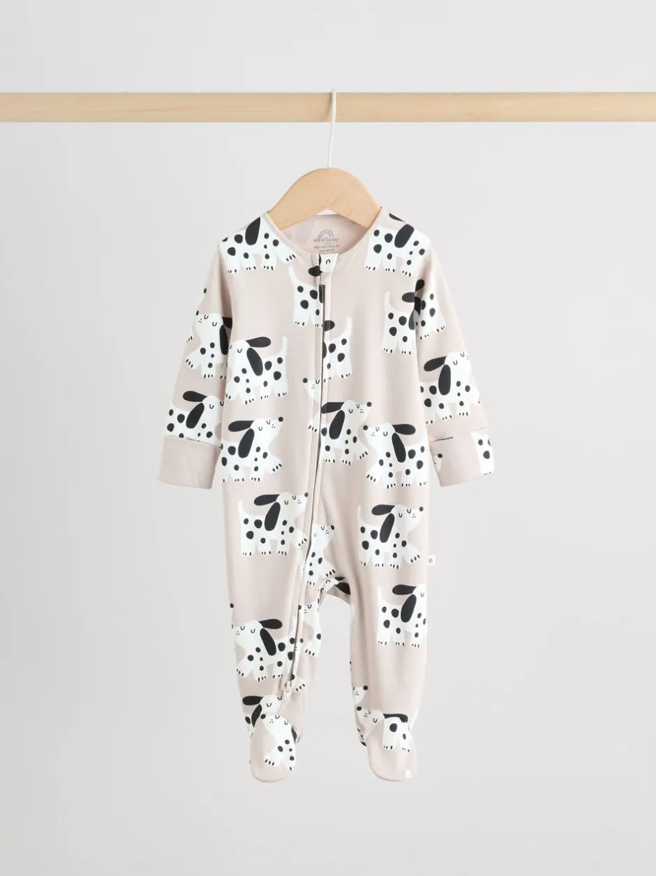 Multipacks|Babypakjes En Babypyjama's*Next Zwart-wit met hond - Verpakking van 3 babypyjama's met tweewegrits (0-2jr)