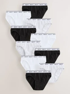 Alle Ondergoed*Next - Verpakking van 10 bikinibroekjes (5-16 jr) Zwart/wit met print