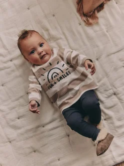 Sets En Outfits|Next Zwart-wit met slogan - Babyset van top en Leggings 2 -delig (0mnd-3jr)