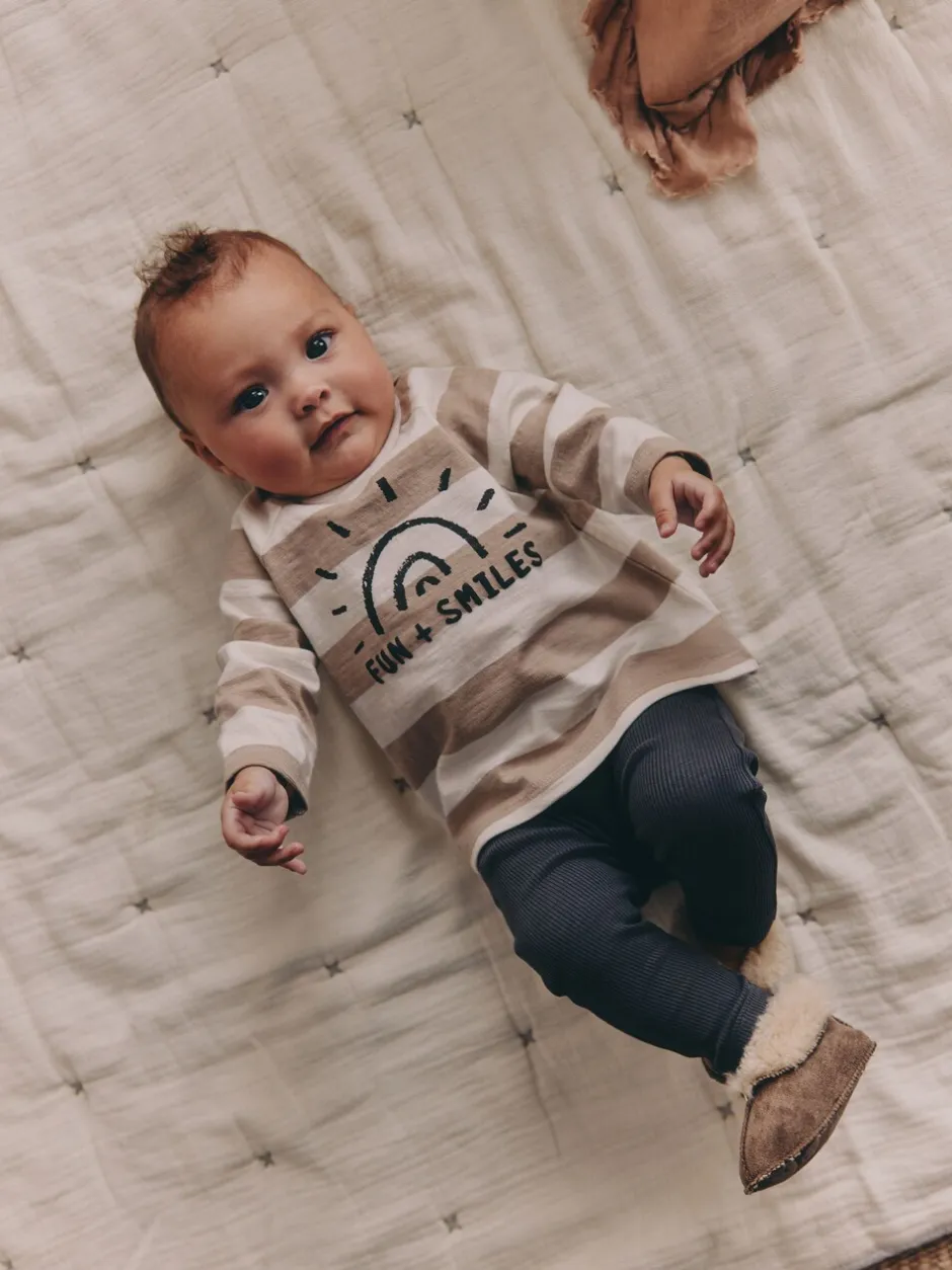Sets En Outfits|Next Zwart-wit met slogan - Babyset van top en Leggings 2 -delig (0mnd-3jr)