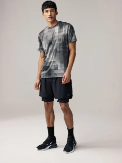 Sportkleding|Next Zwart-wit mono - Active Gym training T-shirt met print