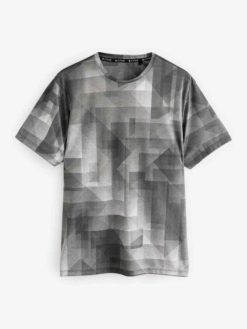 Sportkleding|Next Zwart-wit mono - Active Gym training T-shirt met print