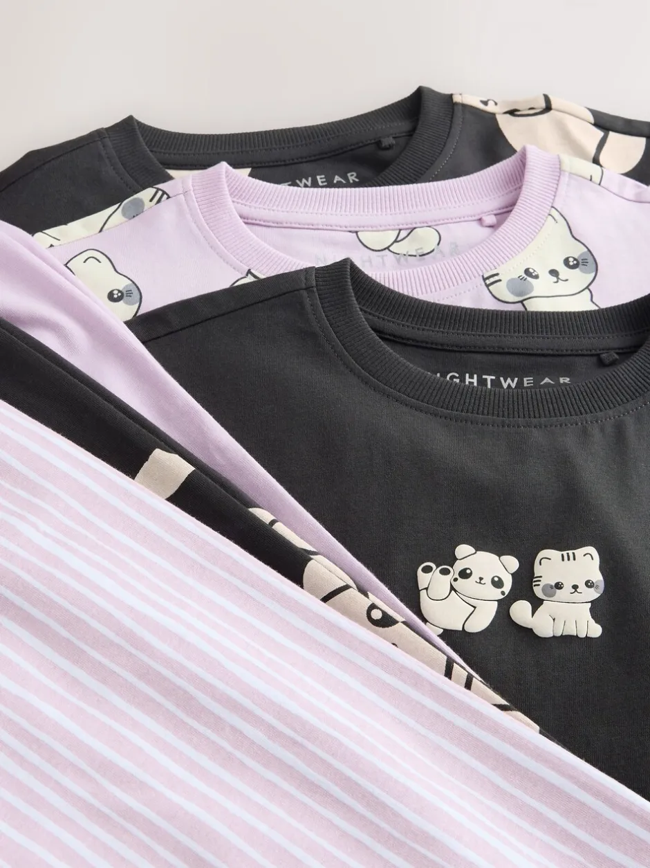 Nachtkleding En Pyjama's|Pyjama's*Next - Verpakking van 3 pyjama's met joggingbroek (3 - 16 jr) Zwart-wit pandaprint