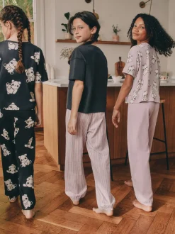 Nachtkleding En Pyjama's|Pyjama's*Next - Verpakking van 3 pyjama's met joggingbroek (3 - 16 jr) Zwart-wit pandaprint