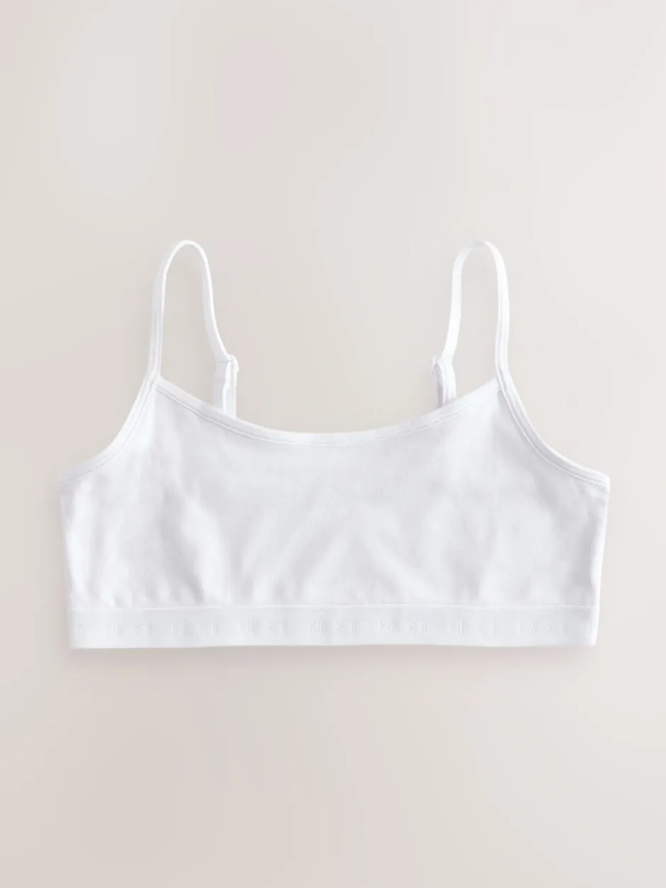 Alle Ondergoed*Next - Set van 3 crop tops met bandjes (5 - 16 jr) Zwart/wit/grijs