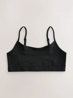 Alle Ondergoed*Next - Set van 3 crop tops met bandjes (5 - 16 jr) Zwart/wit/grijs