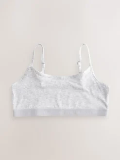 Alle Ondergoed*Next - Set van 3 crop tops met bandjes (5 - 16 jr) Zwart/wit/grijs