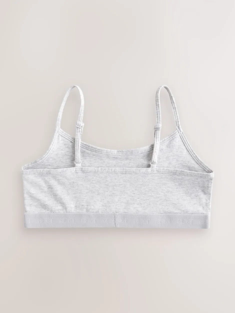 Alle Ondergoed*Next - Set van 3 crop tops met bandjes (5 - 16 jr) Zwart/wit/grijs