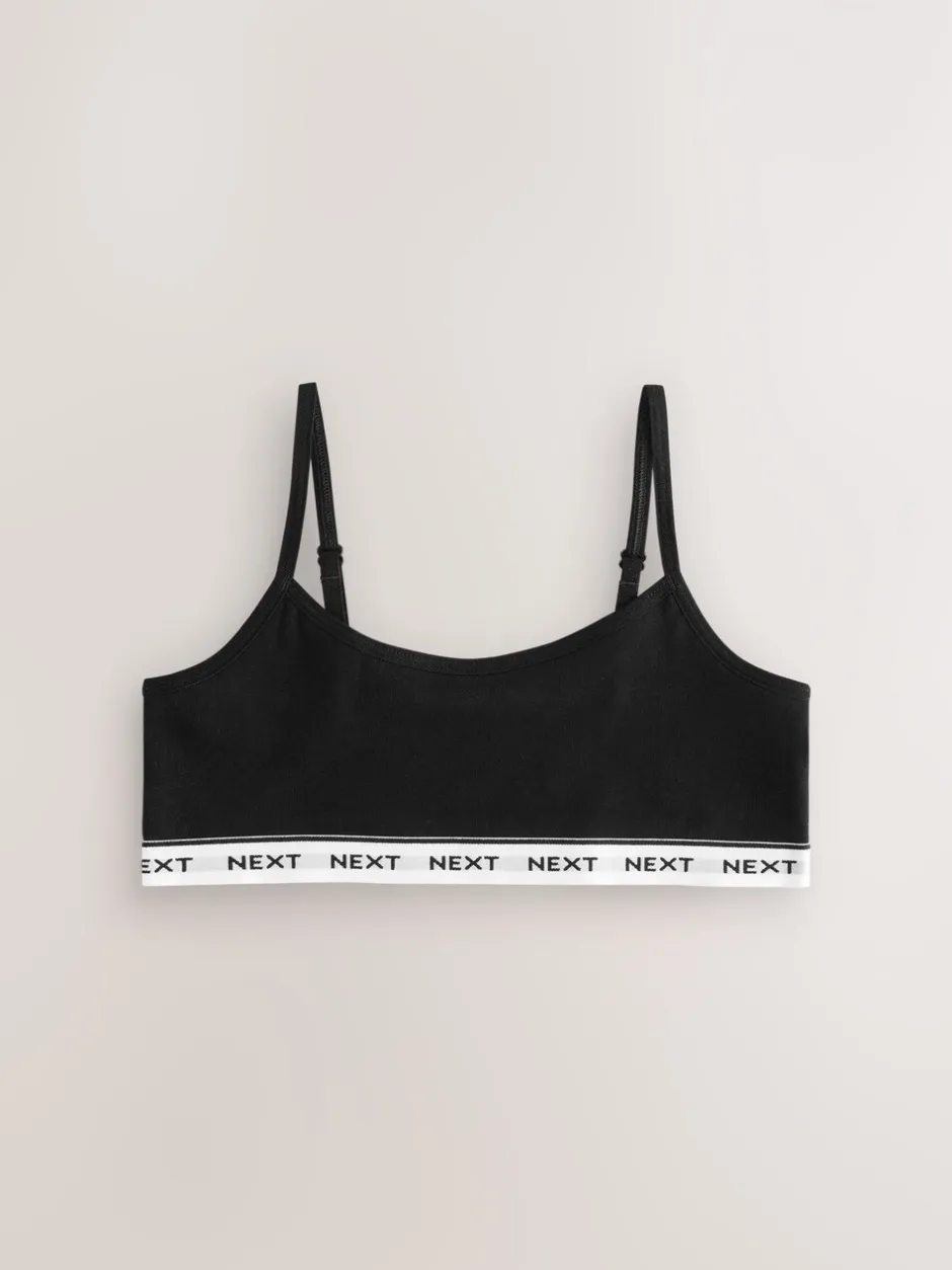 Alle Ondergoed*Next - Set van 7 crop tops met bandjes (5 - 16 jr) Zwart/wit/grijs