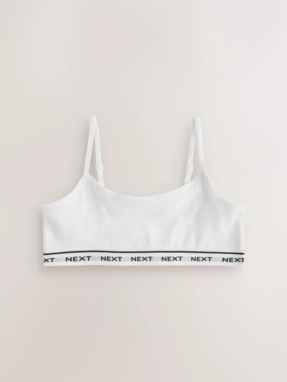 Alle Ondergoed*Next - Set van 7 crop tops met bandjes (5 - 16 jr) Zwart/wit/grijs